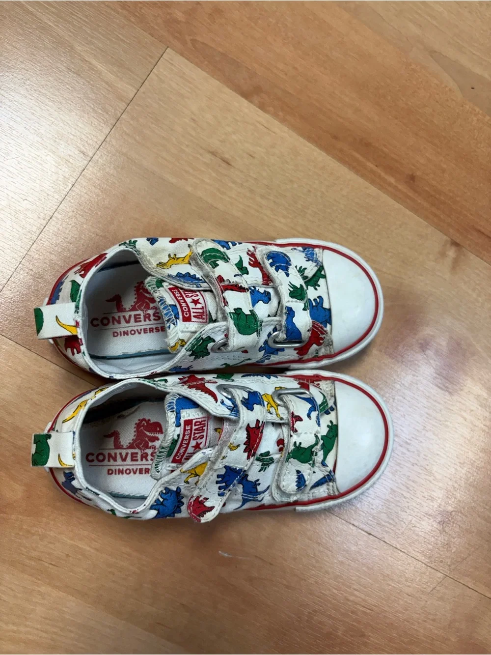 Converse Dinoverse Toddler All Star Double Strap Dinosaur Print Sneakers Size 10